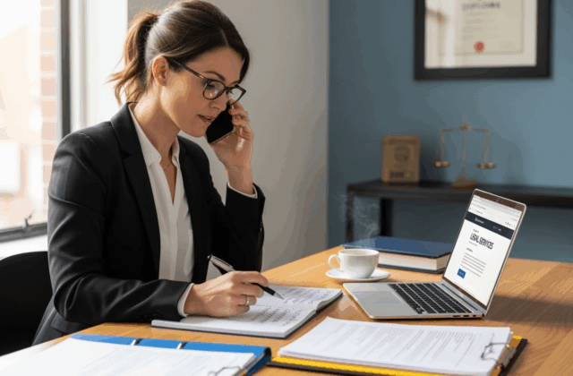 lawyer looking at paperwork